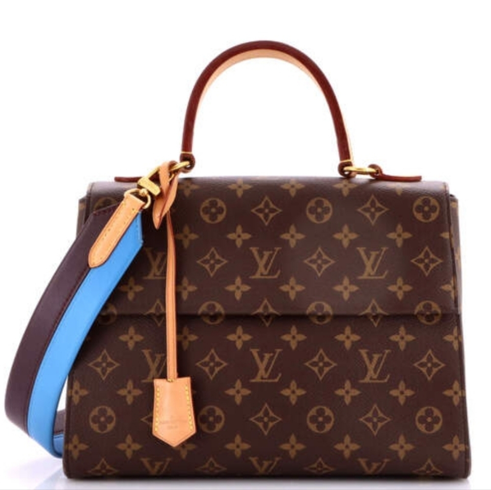 Authenticated Louis Vuitton LV Monogram Cluny MM Blue Glacial Bag - Picture 2 of 16